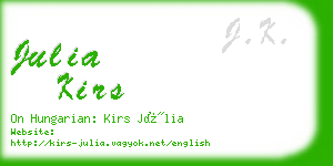 julia kirs business card